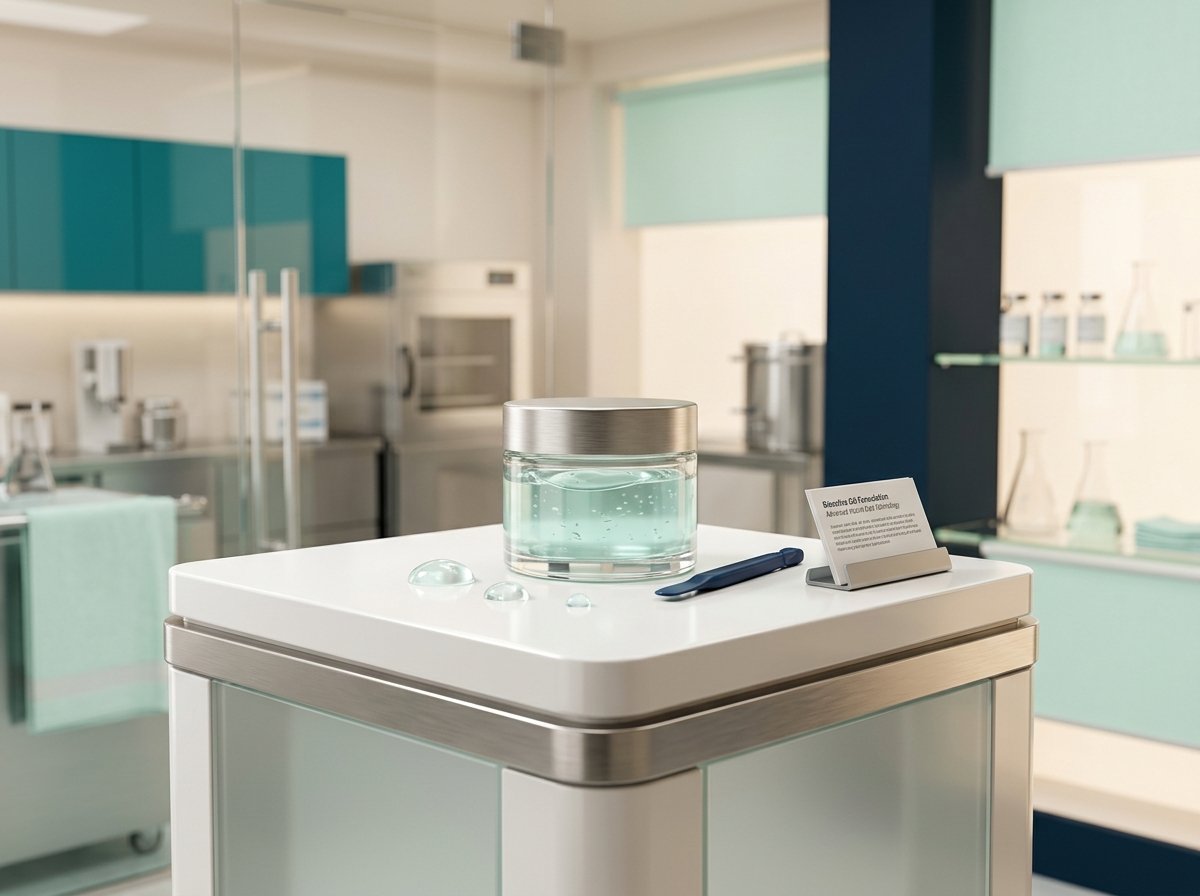 QuoroGel patented bioactive wound gel presentation showcase in clinical laboratory environment